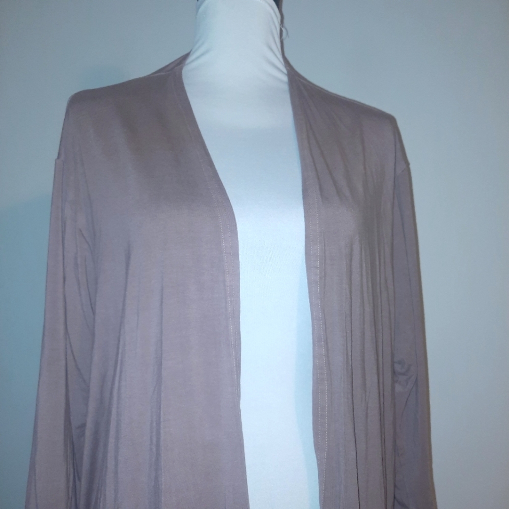 Bryn Walker Tan Open-Front Sweater M - Picture 3 of 10